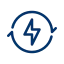 Electric power symbol representing energy flow and renewal